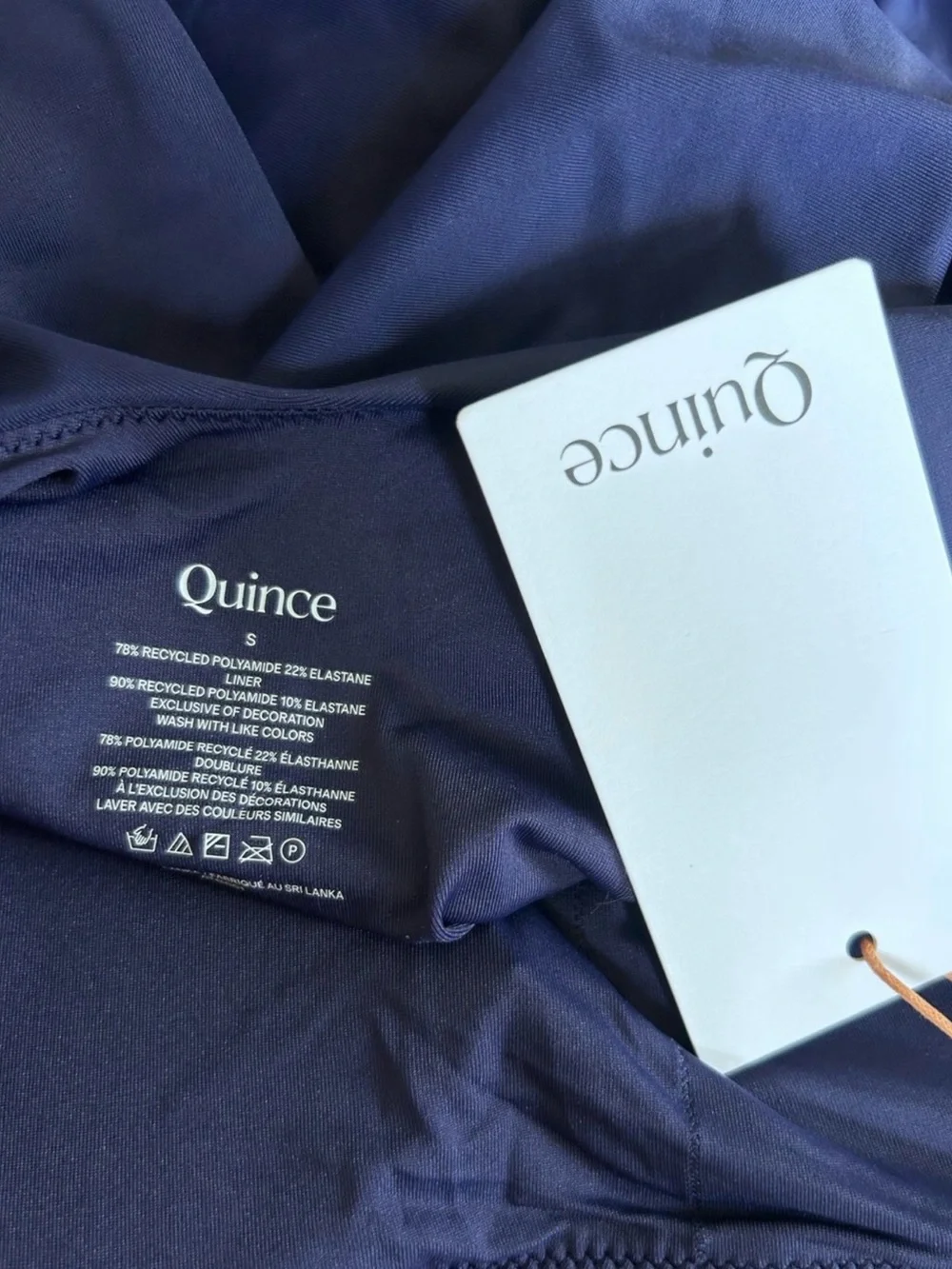 NWT Quince Deep Navy Italian Cut Out One-Piece Swimsuit